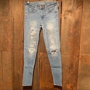 AE Jeans With Stitched Ripping Size 4